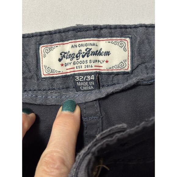 Flag & Anthem Men's 32X34 Navy Chino Pants Straight Leg Casual Essential Travel - Picture 3 of 9